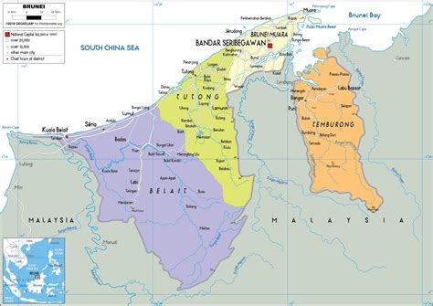 Brunei Map (Political) - Worldometer