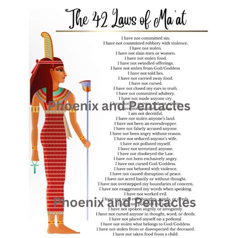 The 42 Laws of Ma'at (ONE SHEET 8.5x11 in PDF) - Etsy