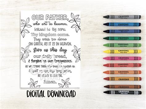 Our Father Prayer Coloring Sheets / Our Father / Catholic Prayer ...