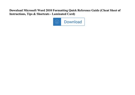 Image result for Word 2010 Formatting Tips