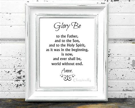Glory Be Prayer Print 5x7 0r 8x10 Catholic Prayer Doxology | Etsy