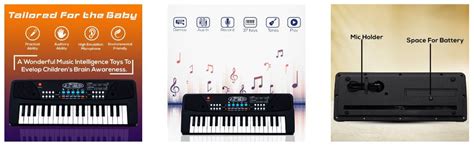 Buy VEBETO Kids Piano Keyboard with Mic (1 Year Warranty) 37 Keys 8 ...