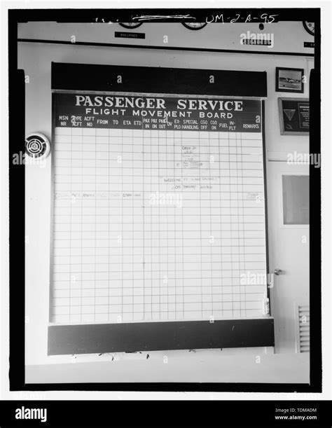 PASSENGER SERVICE FLIGHT MOVEMENT BOARD, LOOKING NORTH SHOWING ONE ...