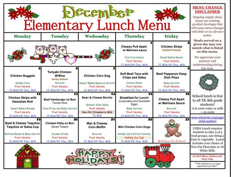 Lunch Menus - Breakfast and Lunch | Caryn Elementary School
