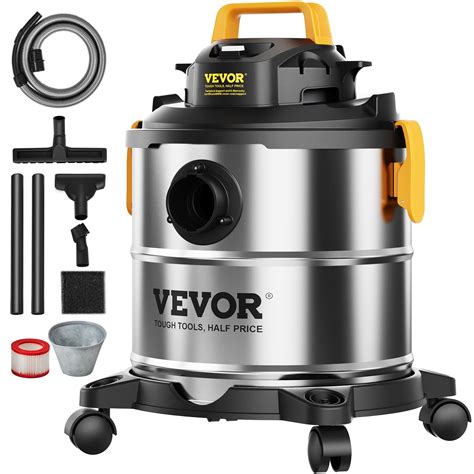 VEVOR Stainless Steel Wet Dry Shop Vacuum, 5.5 Gallon 6 Peak HP Wet/Dry ...