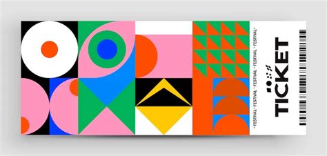 Ticket vector template layout with abstract pattern design graphics ...