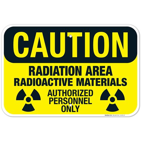 Radiation Area Radioactive Materials Authorized Personnel Only Sign ...