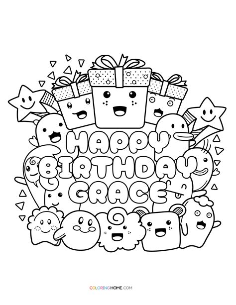 Happy Birthday Grace Coloring Page - Coloring Home