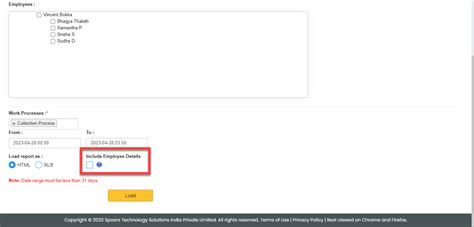 Generate a Work Check-In or Check-Out Report
