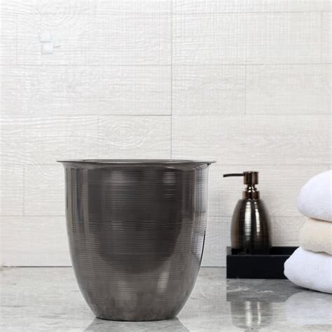 Buy Stainless Steel Ribbed Wastebin from Home Centre at just INR 1200.0