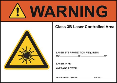 Warning Class 3B Laser Controlled Area Laser Warning Sign | Phillips Safety