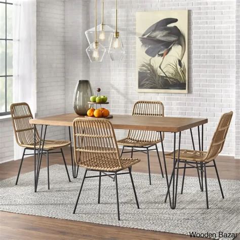 Reeve Rattan Cane 4 Seater Dining Table Set - Wooden bazar – Wooden Bazar