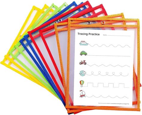 Buy Wholesale China 8 Pack Dry Erase Pockets Sleeves With Rings ...