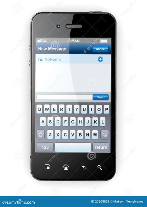 Mobile Phone With Sms Menu Screen. Space For Text Royalty-Free Stock ...