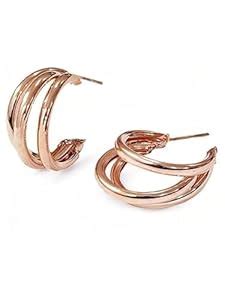 Buy NISTECH Split Hoop Earrings Triple Hoop Earrings for Women in -Rose ...