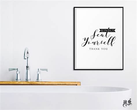 Buy Kindly Seat Yourself Thank You, Seat Yourself Sign, Bathroom Rules ...