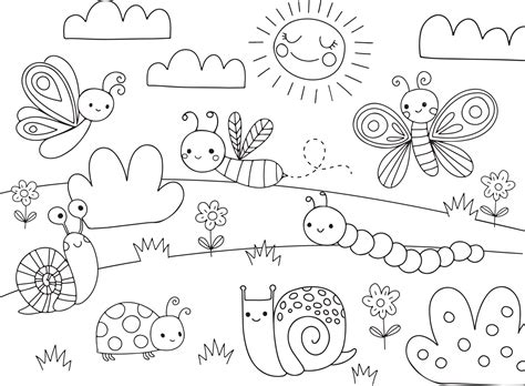 Garden Bugs Coloring Pages Coloring Pages