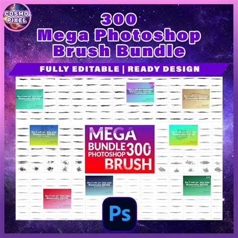 Mega Photoshop Brush Bundle 300 - Photoshop Brush, ABR File | Shopee ...