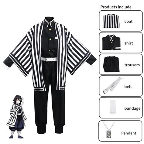 Demon Slayer Iguro Obanai Cosplay Set Kimono Clothing Uniform Collecti