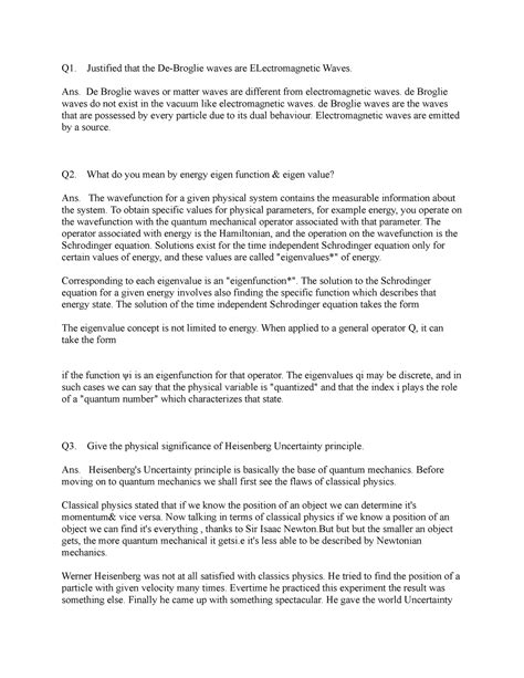 Assignments - BEEE - Q1. Justified that the De-Broglie waves are ...