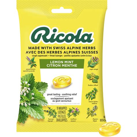 Ricola Herb Cough Drops Lemon Mint - Soothing Relief for Cough & Throat ...