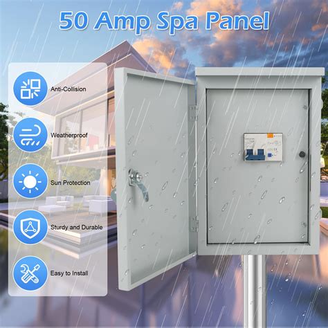 Snapklik.com : AQQHSAIN 50 Amp Spa Panel - Outdoor Rated Weatherproof Breaker Box
