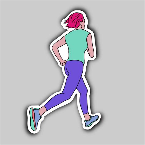 Woman Running Sticker 的图像结果