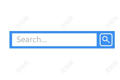 标题框放大镜搜索查询查找英文搜索边框蓝色搜索框素材免费下载 - 觅知网
