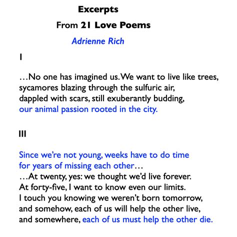 21 Love poems - Adrienne Rich - by aranya - Poetly