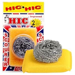 HIC Sponge Scrub pad Scratch Proof Kitchen Utensil Scrubber Pad and ...