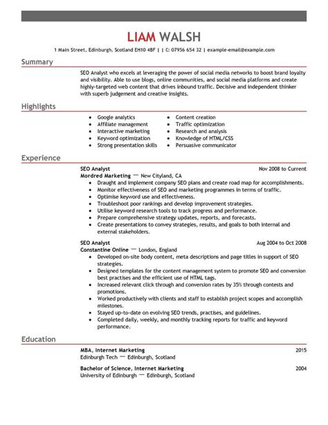 Cv For Seo Expert : Seo Resume Samples - Resume format / Here