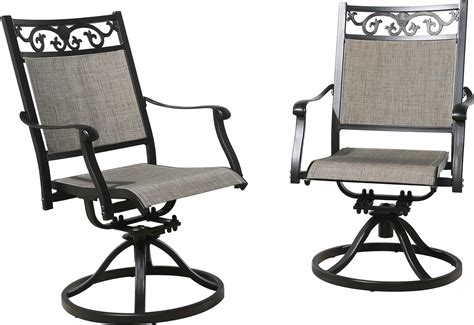 PATIO TREE Outdoor Textilene Swivel Dining Chairs India | Ubuy