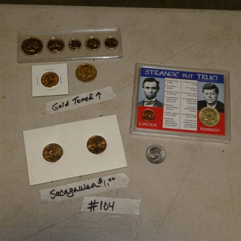 Lot #104 - Sacagawea $1 Coins, Gold Toned Coins & 1979-D Susan B ...