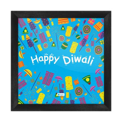 Indigifts IA Diwali Gift Items Happy Diwali Quote Blue Poster Frame ...