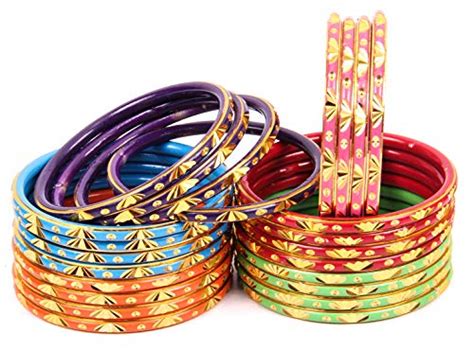 Buy Swara Creations Metal Multicolor Bangles Set for Women and Girls|6 ...