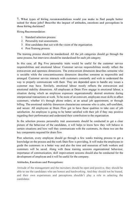 OB Assignment - Organizational Behavior - 7. What types of hiring ...