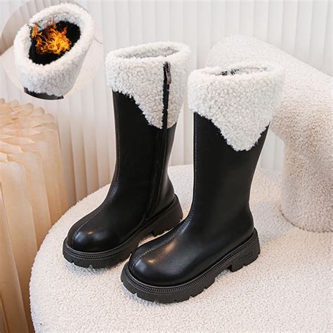 Auroural Big Girls Boots Size 1 Leather Girls Winter Boots Fall And ...