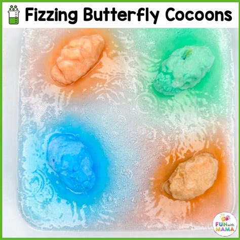 Fizzing Baking Soda + Vinegar Butterfly Cocoons - Fun with Mama