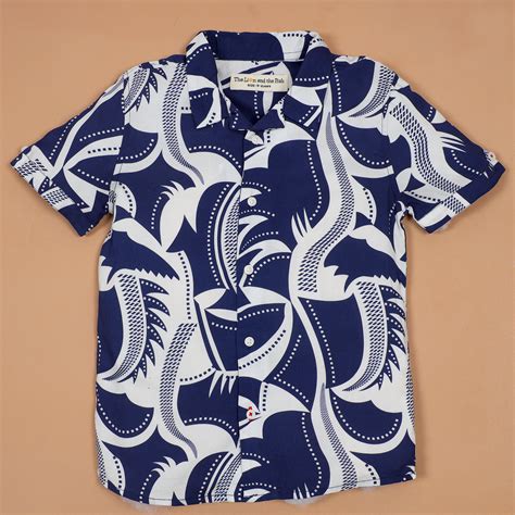 Buy Stylish Blue Japanese Printed Boys Shirts Online