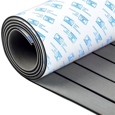 OCEANBROAD Boat Flooring EVA Foam Self-Adhesive 96''x24'' Faux Teak ...