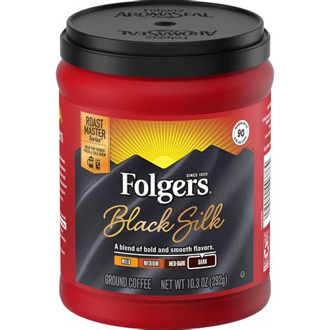 Folgers Black Silk Ground Coffee, Dark Roast, 10.3-Ounce - Walmart.com ...