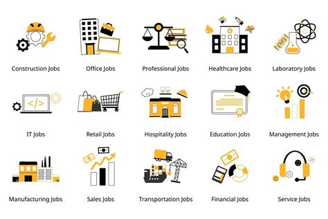 Type of Career and jobs icon of field of job you can choose for your ...