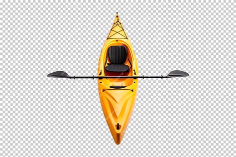 Premium PSD | Yellow kayak with paddles png isolated on transparent ...