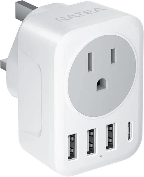 Amazon.com: UK Ireland Travel Plug Adapter, RATEA Type G Power Adaptor ...