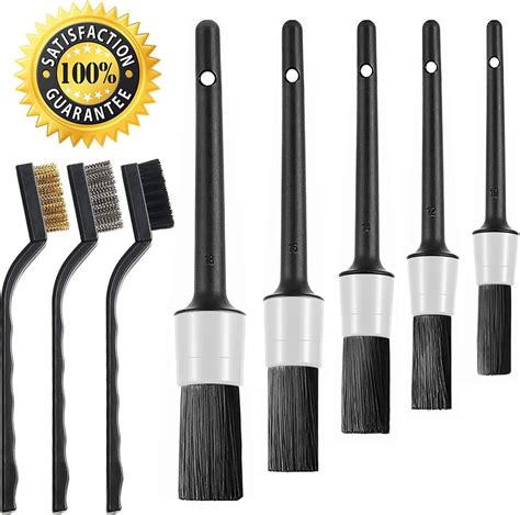 Car Detailing Brushes, 8 Pcs Auto Detailing Brush Set with 5 Detailing Brushes and 3 Wire ...