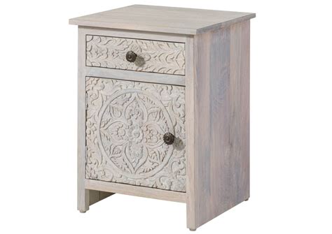 Bedside table (door hinged left) Mango 45x40x60 white – J.L.HOME DECOR