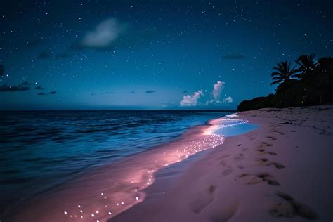 beautiful beach Nature beauty featuring pink sand that glows under a ...