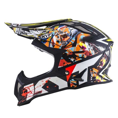 KYT Motocross helmet Strike Eagle New York fiber yellow fluo – LRL Motors