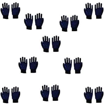 Generic HES Cotton Safety Hand Gloves (Blue), Pack Of 10 : Amazon.in ...