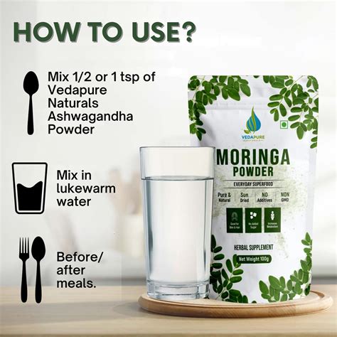 Buy Vedapure Naturals Pure Moringa Leaf Powder | For Skin & Hair Health ...